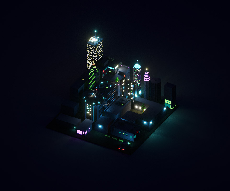 3d Voxel Mini City